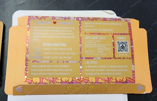 Large PolkaDot Magic Mushroom Belgain Chocolate : Butter Pecan 4g 10-Pack with Master Case and Sleeve (5.5x3.5in) *Empty Box* (CaSupply) - Image 4