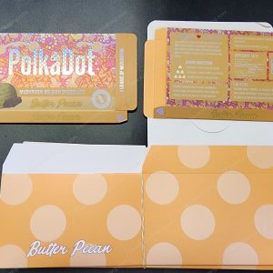 Large PolkaDot Magic Mushroom Belgain Chocolate : Butter Pecan 4g 10-Pack with Master Case and Sleeve (5.5x3.5in) *Empty Box* (CaSupply)