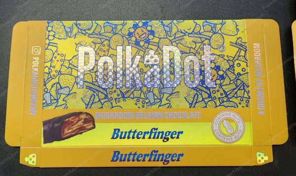 Large PolkaDot Magic Mushroom Belgain Chocolate : Butterfinger 4g 10-Pack with Master Case and Sleeve (5.5x3.5in) *Empty Box* (CaSupply) - Image 2