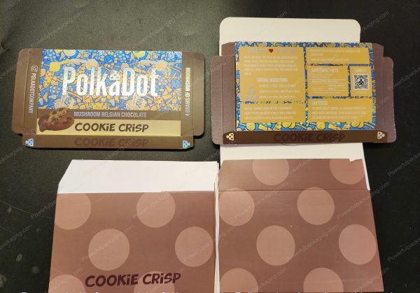 Large PolkaDot Magic Mushroom Belgain Chocolate : Cookie Crisp 4g 10-Pack with Master Case and Sleeve (5.5x3.5in) *Empty Box* (CaSupply)
