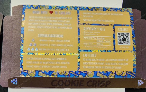 Large PolkaDot Magic Mushroom Belgain Chocolate : Cookie Crisp 4g 10-Pack with Master Case and Sleeve (5.5x3.5in) *Empty Box* (CaSupply) - Image 4