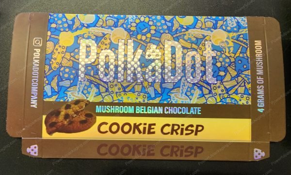 Large PolkaDot Magic Mushroom Belgain Chocolate : Cookie Crisp 4g 10-Pack with Master Case and Sleeve (5.5x3.5in) *Empty Box* (CaSupply) - Image 2