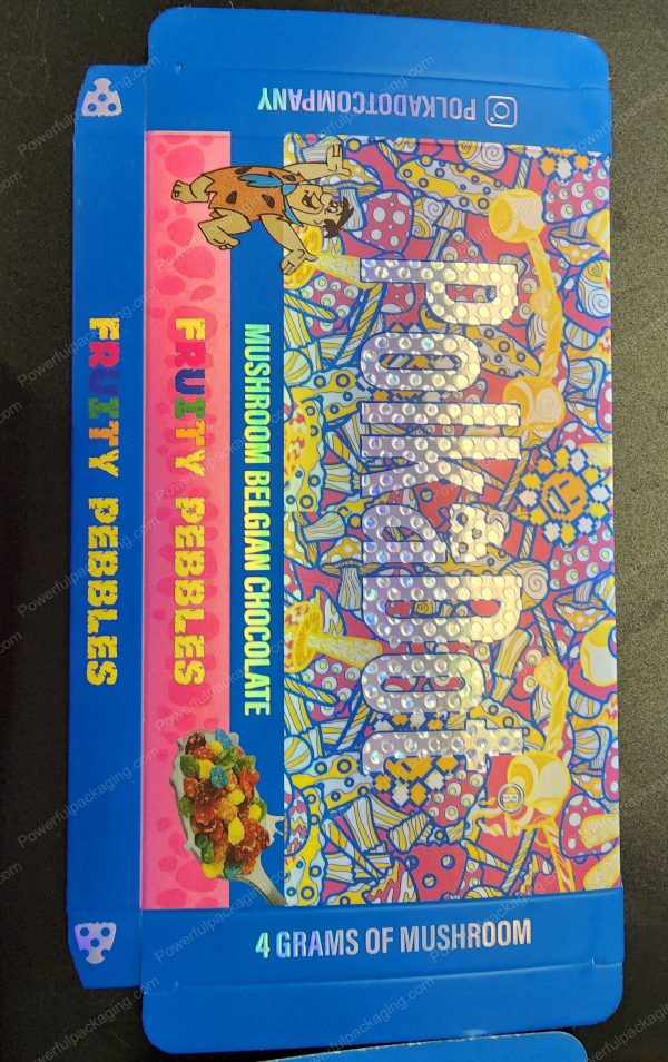 Large PolkaDot Magic Mushroom Belgain Chocolate : Fruity Pebbles 4g 10-Pack with Master Case and Sleeve (5.5x3.5in) *Empty Box* - Image 2