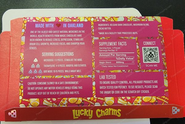 Large PolkaDot Magic Mushroom Belgain Chocolate : Lucky Charms 4g 10-Pack with Master Case and Sleeve (5.5x3.5in) *Empty Box* - Image 3