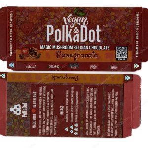 PolkaDot Magic Mushroom Belgain Chocolate : Pomegranate Vegan 4g 10-Pack with Master Case (5x2.5in) *Empty Box* (CaSupply)