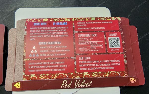 Large PolkaDot Magic Mushroom Belgain Chocolate : Red Velvet 4g 10-Pack with Master Case and Sleeve (5.5x3.5in) *Empty Box* - Image 4
