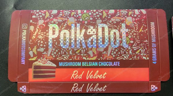 Large PolkaDot Magic Mushroom Belgain Chocolate : Red Velvet 4g 10-Pack with Master Case and Sleeve (5.5x3.5in) *Empty Box* - Image 3