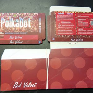 Large PolkaDot Magic Mushroom Belgain Chocolate : Red Velvet 4g 10-Pack with Master Case and Sleeve (5.5x3.5in) *Empty Box*