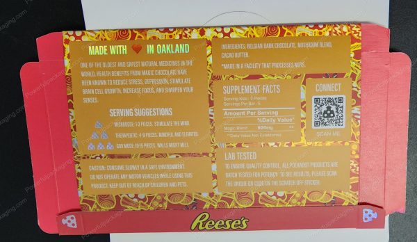 Large PolkaDot Magic Mushroom Belgain Chocolate : Reeces 4g 10-Pack with Master Case and Sleeve (5.5x3.5in) *Empty Box* - Image 4