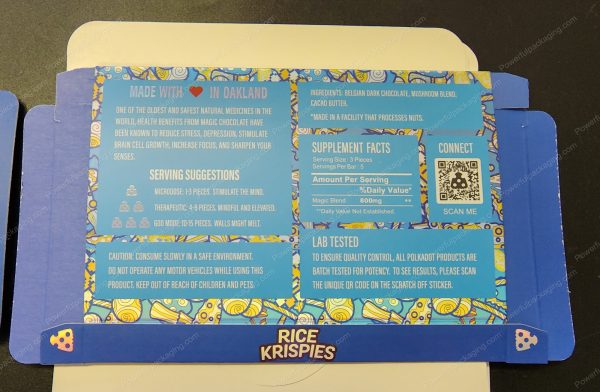 Large PolkaDot Magic Mushroom Belgain Chocolate : Rice Krispies 4g 10-Pack with Master Case and Sleeve (5.5x3.5in) *Empty Box* - Image 3