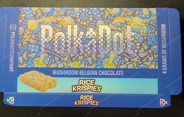 Large PolkaDot Magic Mushroom Belgain Chocolate : Rice Krispies 4g 10-Pack with Master Case and Sleeve (5.5x3.5in) *Empty Box* - Image 2
