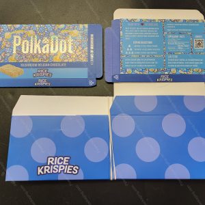 Large PolkaDot Magic Mushroom Belgain Chocolate : Rice Krispies 4g 10-Pack with Master Case and Sleeve (5.5x3.5in) *Empty Box*