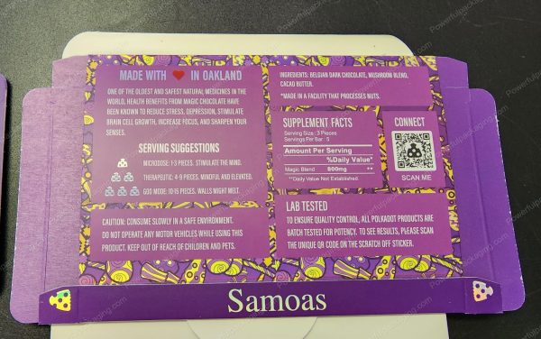 Large PolkaDot Magic Mushroom Belgain Chocolate : Samoas 4g 10-Pack with Master Case and Sleeve (5.5x3.5in) *Empty Box* - Image 4
