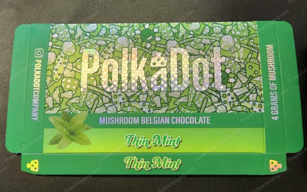 Large PolkaDot Magic Mushroom Belgain Chocolate : Thin Mint 4g 10-Pack with Master Case and Sleeve (5.5x3.5in) *Empty Box* - Image 3