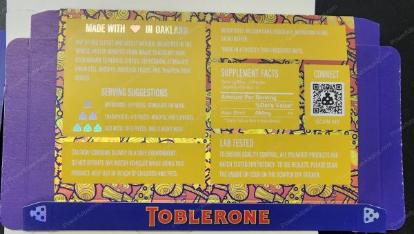 Large PolkaDot Magic Mushroom Belgain Chocolate : Toblerone 4g 10-Pack with Master Case and Sleeve (5.5x3.5in) *Empty Box* - Image 3