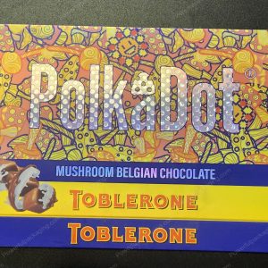 Large PolkaDot Magic Mushroom Belgain Chocolate : Toblerone 4g 10-Pack with Master Case and Sleeve (5.5x3.5in) *Empty Box*
