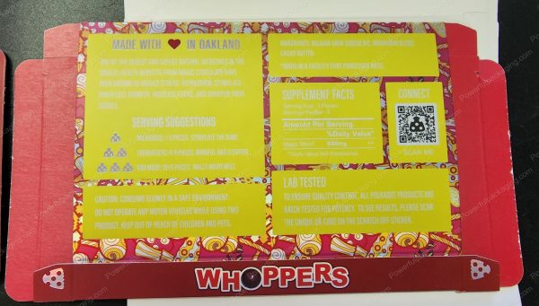 Large PolkaDot Magic Mushroom Belgain Chocolate : Whoppers 4g 10-Pack with Master Case and Sleeve (5.5x3.5in) *Empty Box* - Image 3