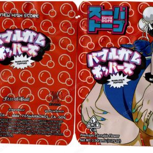 Super Dope Bubblegum Popperz Red Anime Flower Packaging 3.5 Mylar Bag *Empty Bags*