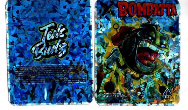 Teds Budz Bombatta Holographic Flower Packaging 3.5 Mylar Bag *Empty Bags* (CaSupply) (#RB)