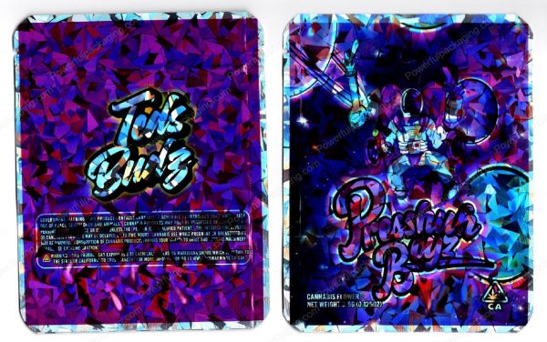 Teds Budz Presshuh Boyz Holographic Flower Packaging 3.5 Mylar Bag *Empty Bags* (CaSupply) (#RB)