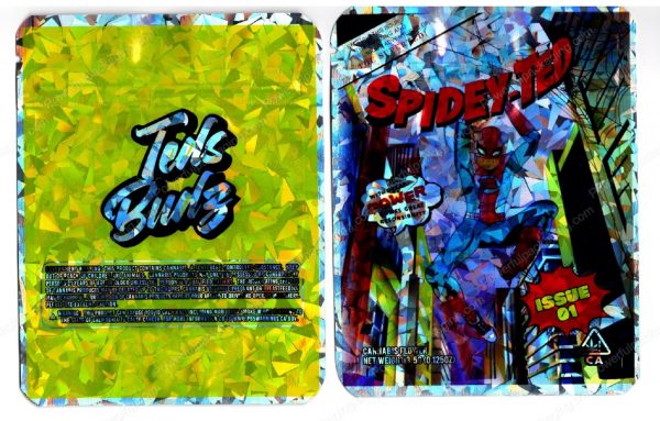 Teds Budz Spidey-Ted Holographic Flower Packaging 3.5 Mylar Bag *Empty Bags* (CaSupply) (#RB)