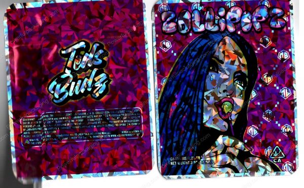 Teds Budz Zollipopz Holographic Flower Packaging 3.5 Mylar Bag *Empty Bags* (CaSupply) (#RB)