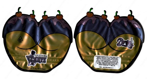 White Runtz x Drip It : Booty Cake 3D Mylar Shaped Bag 3.5g Flower Packaging *Empty Bags* (CAsupply)