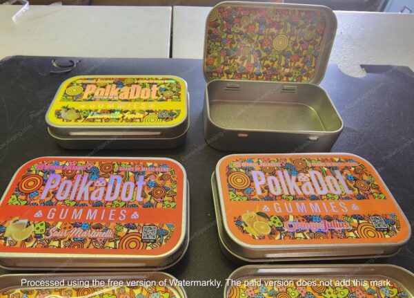 Polkadot Gummies Tin Orange Julius 4-Gram Edible Mushroom Packaging *Empty Packaging* (CaSupply)