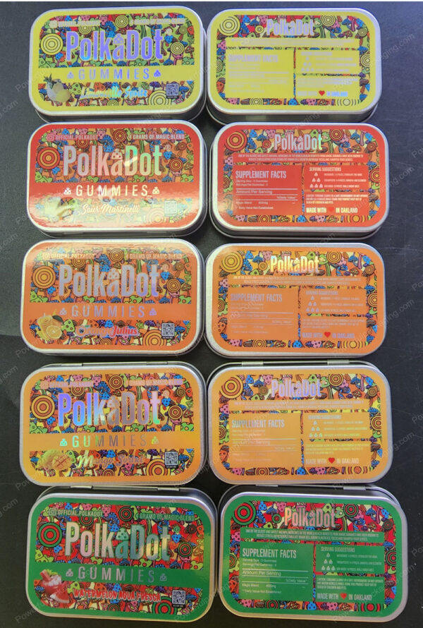 Polkadot Gummies Tin Orange Julius 4-Gram Edible Mushroom Packaging *Empty Packaging* (CaSupply) - Image 4