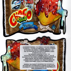 30Flamez Choco Taco 3.5 Mylar Shaped Bag Flower Packaging *Empty Bags* (CaSupply) (#C1S)
