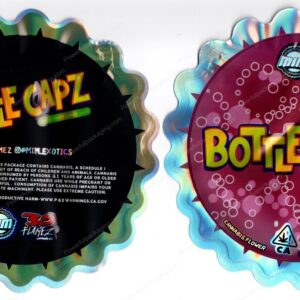 30Flamez : Bottle Capz Reflective 3.5 Mylar Shaped Bag Flower Packaging *Empty Bags* (#RC3)