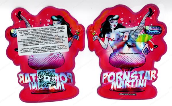 Cocktail Dreams Pornstar Martini 3.5 Mylar Shaped Bag Flower Packaging *Empty Bags* (CaSupply) (#C1S)