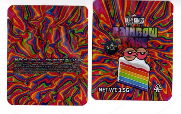 Dope Kings Rainbow Cake Flower Packaging 3.5 Mylar Bag *Empty Bags* (CaSupply) (#C2S)