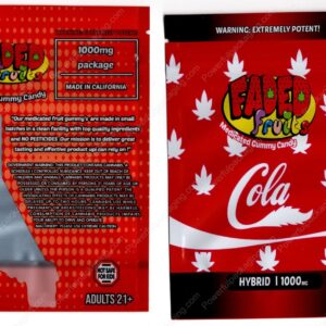 FADED fruits : Cola (Hybrid 1000mg) Gummies Edible Mylar Bag *Empty Bags* (CaSupply) (#C3S)