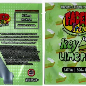FADED fruits : Key Lime Pie (Sativa 500mg) Gummies Edible Mylar Bag *Empty Bags* (CaSupply) (#C3S)
