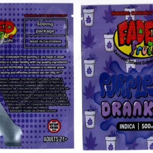 FADED fruits : Purple Drank (Indica 500mg) Gummies Edible Mylar Bag *Empty Bags* (CaSupply) (#C3S)