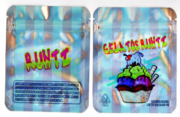 Runtz : Gelatos Runtz Reflective Flower Packaging 3.5 Mylar Bag *Empty Bags* (#C3)