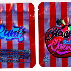 Runtz : Black Cherry Reflective Flower Packaging 3.5 Mylar Bag *Empty Bags* (#C3)