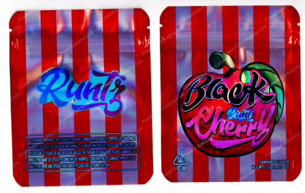 Runtz : Black Cherry Reflective Flower Packaging 3.5 Mylar Bag *Empty Bags* (#C3)