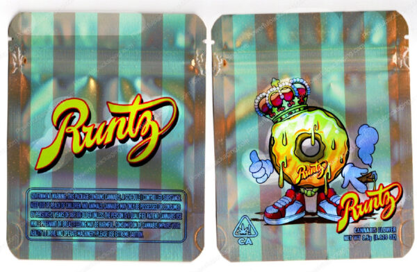 Runtz : Donut King Reflective Flower Packaging 3.5 Mylar Bag *Empty Bags* (#C3)