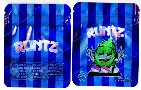 Runtz : Sushi Nug Runtz Reflective Flower Packaging 3.5 Mylar Bag *Empty Bags* (#C3)