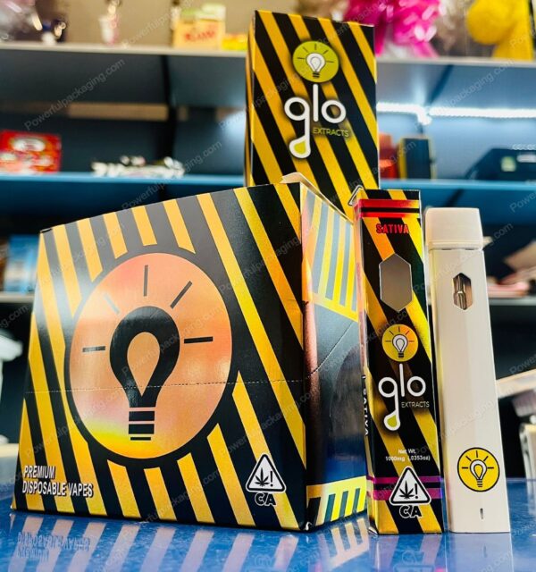 Glo Extracts Disposable Vape 1000MG (Sativa) Complete Set *Empty Packaging*