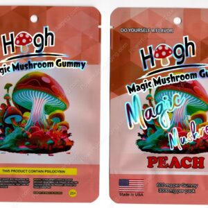 High Magic Mushroom Peach Psilocybin 3000mg Gummy Packaging Mylar Bag *Empty Bags* (CaSupply) (#C3S)