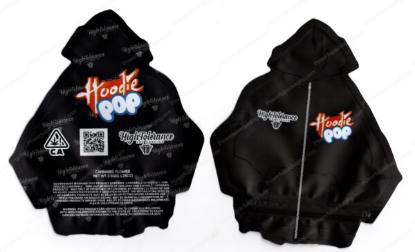 HighTolerance Hoodie POP 3.5 Mylar Shaped Bag Flower Packaging *Empty Bags* (CaSupply) (#C1S)