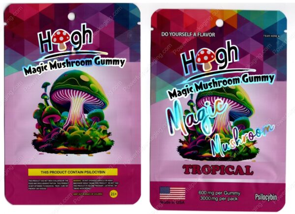 High Magic Mushroom Tropical Psilocybin 3000mg Gummy Packaging Mylar Bag *Empty Bags* (CaSupply) (#C3S)