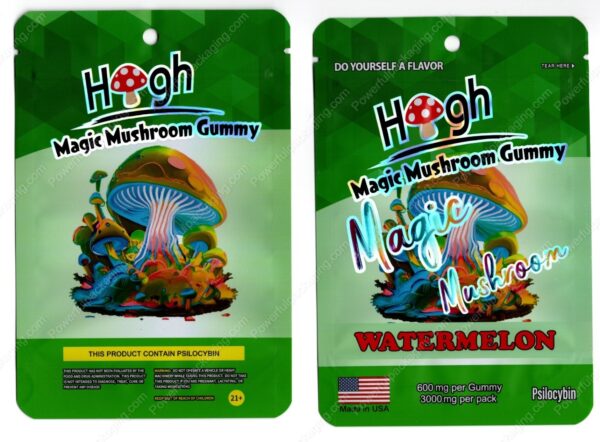 High Magic Mushroom Watermelon Psilocybin 3000mg Gummy Packaging Mylar Bag *Empty Bags* (CaSupply) (#C3S)