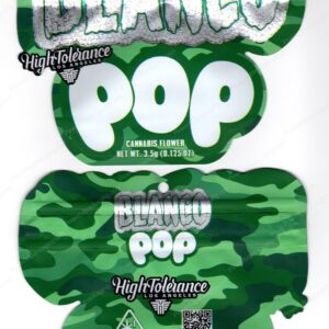 HighTolerance Blanco POP 3.5 Mylar Shaped Bag Flower Packaging *Empty Bags* (CaSupply) (#C1S)