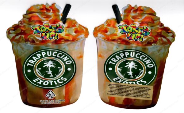 Jokes Up Trappuccino Exotics 3.5 Mylar Shaped Bag Flower Packaging *Empty Bags* (CaSupply) (#C2S)