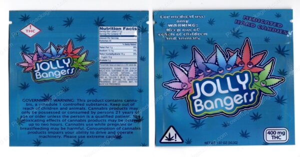 Jolly Bangers 400MG Hard Candies THC Packaging Mylar Bag *Empty Bags* (#C1)