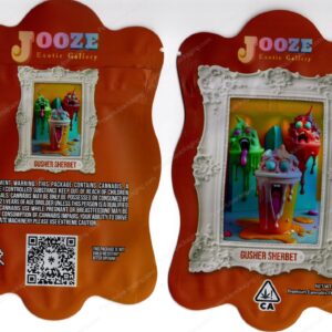 Jooze Exotic Gallery Gusher Sherbet 3.5 Mylar Shaped Bag Flower Packaging *Empty Bags* (CaSupply) (#C2S)
